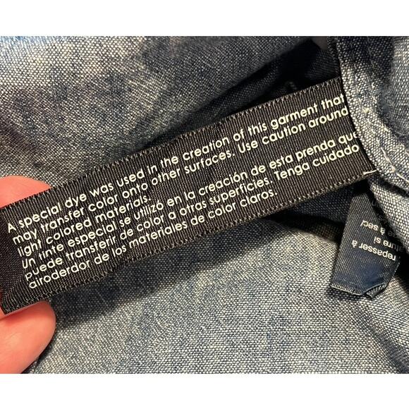 Tommy Hilfiger Sleeveless Chambray Collared Button Front Shirt Top Size S Preppy - Picture 8 of 13